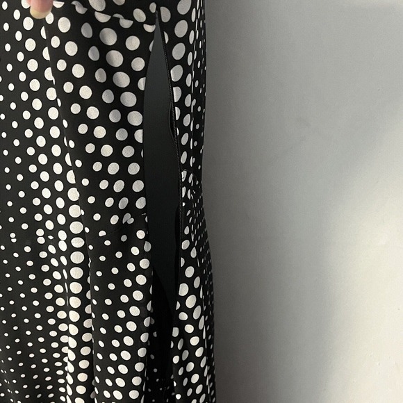 Michael Kors Size 16 Maxi Dress Arailia Asymmetrical Hem Polka Dot Casual Office - Picture 10 of 15